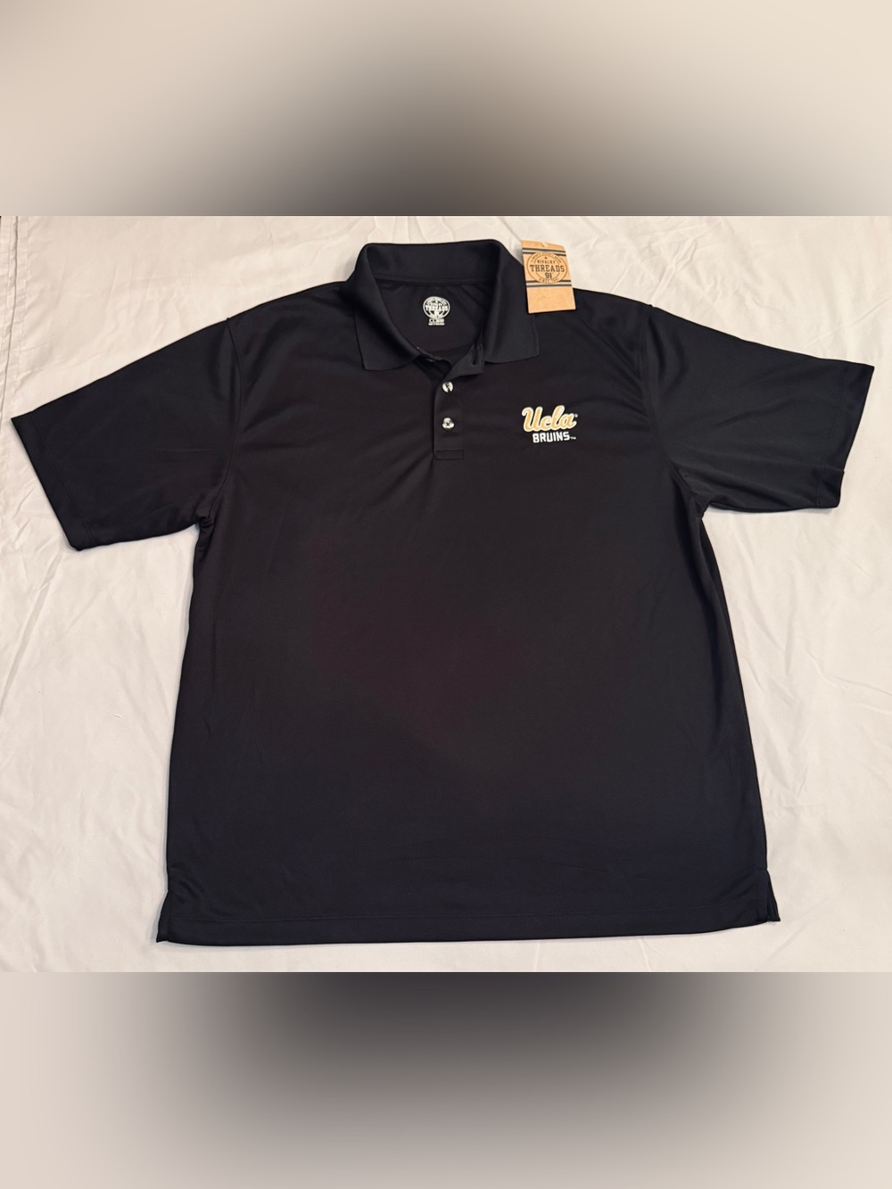 NWT! UCLA Bruins Black Polo Shirt Size L ~ Rivalry Threads 91 Licensed